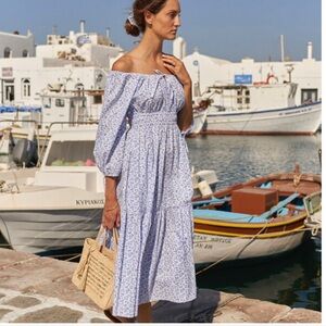 EUC Pink City Prints Floral Rah Rah Ditsy Smocked Dress